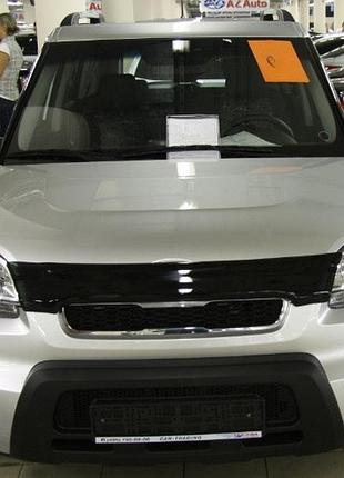 Дефлектор капота мухобойка kia soul 09-12 hic черная киа соул