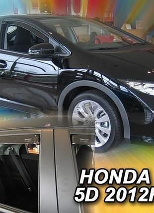 Дефлектори вікон вітровики honda civic 5d hb 12- вставні 4шт heko хонда цивік