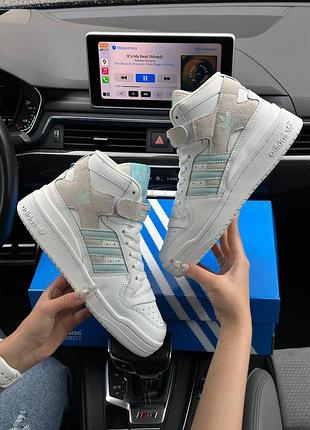 🌺женские кроссовки adidas originals forum 84 mid white mint