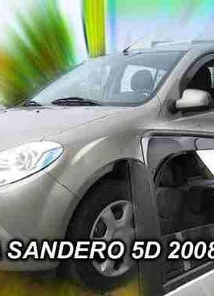Дефлекторы окон ветровики renault sandero 5d 08-13 вставные 4шт heko рено сандеро