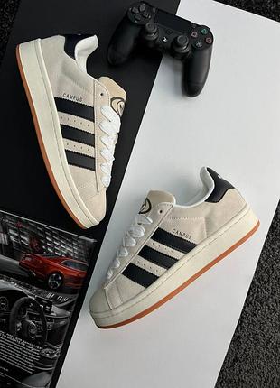 💎мужские кроссовки adidas originals campus beige black gum