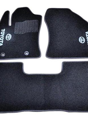 Ворсовые коврики в салон авто avtm на для toyota corolla 13- 3шт тойота королла черные