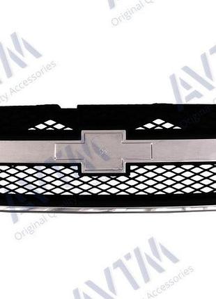 Решетка радиатора avtm chevrolet aveo 06-12 sd t250 черная с хромом шевроле авео
