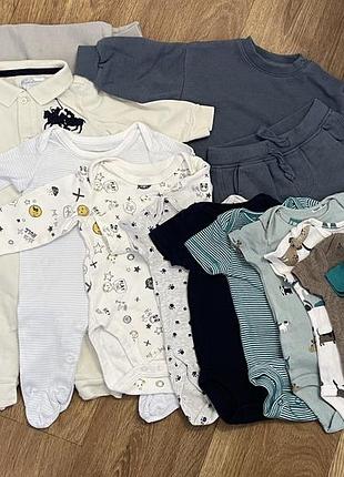 Пакет речей 56-62 розмір, речі для новонароджених, речі newborn, одяг 0-3 місяці для хлопчика