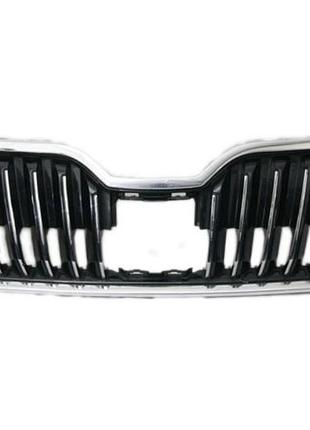 Решетка радиатора avtm skoda superb 13-15 черная с хромированной рамкой пластик abs шкода суперб