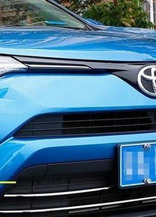 Toyota rav4 mk4 2016+ хром накладка на решетку бампера