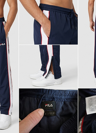 Спортивные штаны fila vintage style с лампасами и сетчатой подкладкой размер 46-48