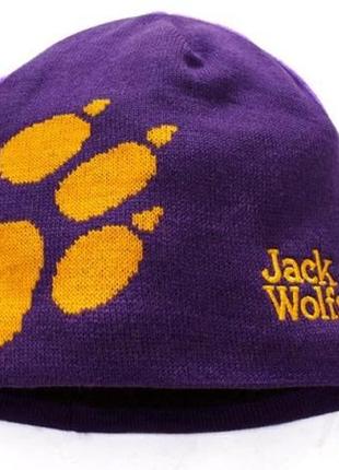 Зимова шапка на флісі jack wolfskin6 фото