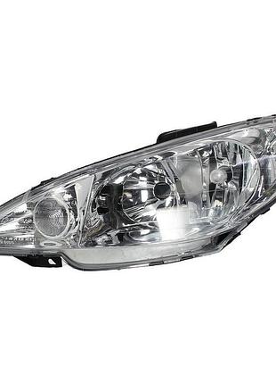 Передня альтернативна тюнінг оптика фара depo на peugeot 206 h7/h7 ліва 98- пежо 206