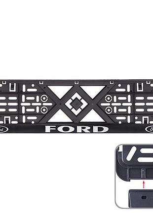 Рамка номера пластик sr с хром. рельефной надписью ford рн-vch-15650