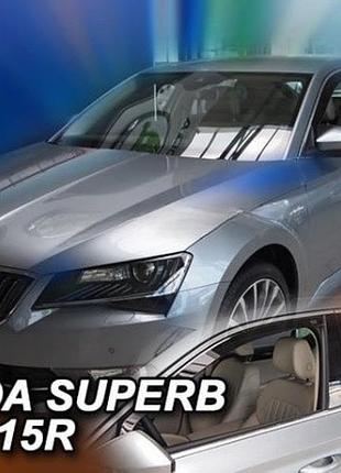 Дефлектори вікон вітровики skoda superb 3 5d ltb 15-24 вставні 4шт heko шкода суперб
