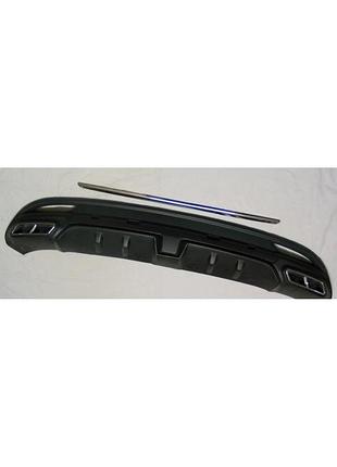 Hyundai elantra md 2012+ накладка на задний бампер диффузор black стиль f1