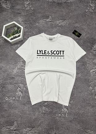 Біла чоловіча футболка lyle & scott оригінал брендова