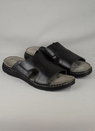 Soleflex premium comfort leather шлепанцы сандалии мужские кожаные черные обуви летний оригинал 43-44 р/28.5см merrell ecco clarks rieker