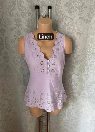 Блуза лляна із натурального льону бузкова lilac autograph