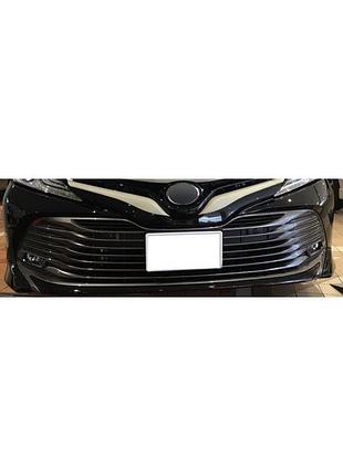 Toyota camry хром накладки на решітку радіатора toyota тойота camry xv70 2018+ верхні abs