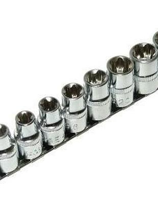 Набор головок 9пр. внешний торкс 1/2"dr e10-e24 блистер alloid