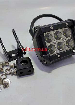D 18w дальнє black 95х100х65 lider додаткова світлодіодна протитуманна автофара led фара 12в 24в лідер