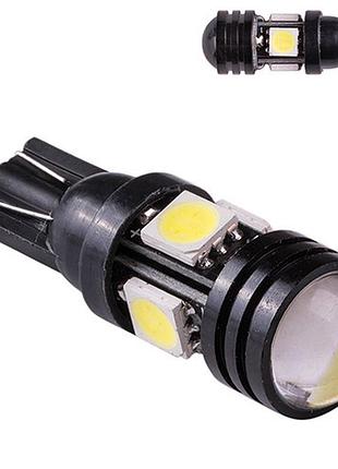 Автомобільна лампа pulso led t10 4smd-5050 12v 1.5w 72lm біла з лінзою lp-157266