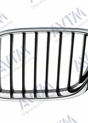 Решітка радіатора avtm bmw x5 04-07 е53 ліва хром ребра чорні бмв х5