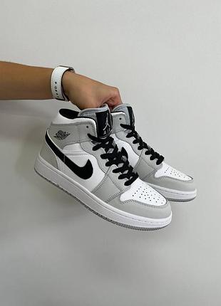 🌺женские кроссовки nike air jordan 1 high grey black