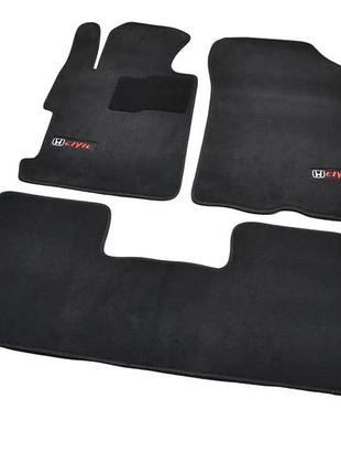 Ворсовые коврики в салон авто avtm на для honda civic sd 4d premium 06-11 хонда цивик черные