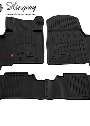 Автомобільні килимки поліки в салон на toyota land cruiser 200 12-21 4шт чорні stingray тойота ленд крузер 200