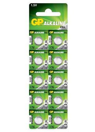 Батарейка gp alkaline cell a76-u10 щелочная, a76, lr44 4891199015496 уп. 10шт.