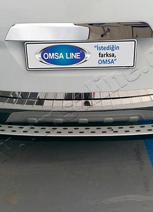 Накладки на задній бампер ford courier 2014 - матований нерж. декоративні захисні накладки на бампер.