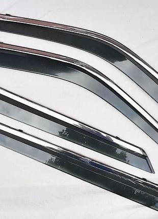 Дефлекторы окон ветровики ford explorer 6 19- с хром молдингом из нержавейки asp форд эксплорер