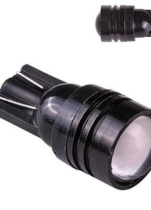 Автолампа pulso led габаритная t10 1smd-5050 12v 0.5w 80lm белая с линзой lp-158066 уп. 10шт.