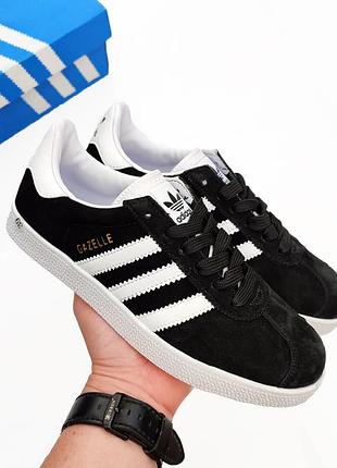 Женские кроссовки adidas gazelle черные