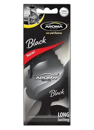 Целлюлозный ароматизатор aroma car leaf black в форме листа