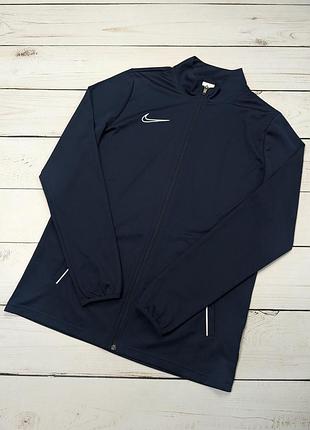 Мужская темно синяя олимпийка nike dri fit оригинал легкая спортивная кофта на молнии молнии найк драй фит