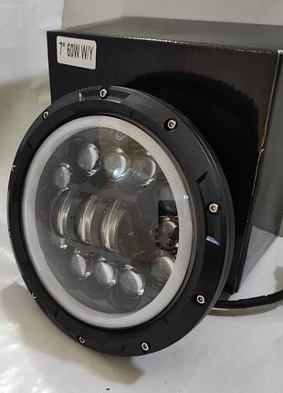 7" 60w 12 led 12-24v 175x175x90 lider додаткова світлодіодна протитуманна автофара led фара 12в 24в лідер