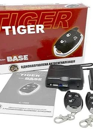 Tiger base сигнализация с антихайджеком блокировкой открыванием багажника и динамическим кодированием