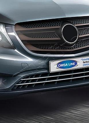 Накладка на решетку бампера mercedes vito w447 2014- пассажир 2шт