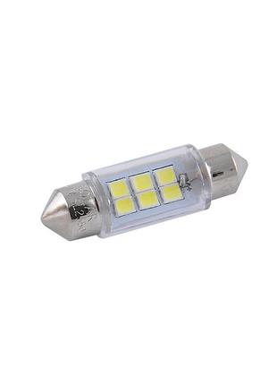 Led автолампа solar 24v sv8.5 t11x36 6smd білий світ 2шт заміна галогенка автолампа для освітлення