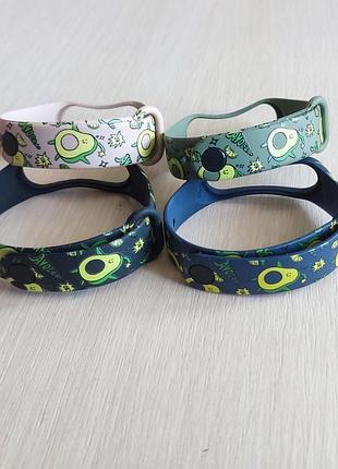 Ремешки с принтом авокадо к mi band 3/4