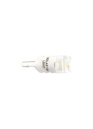 Led автолампа solar 12v t10 w2.1x9.5d smd 3w белая 2шт для замены штатного освещения