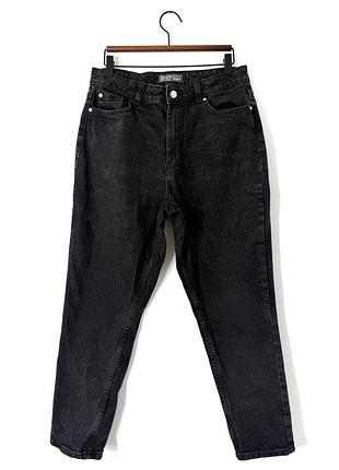 Чорні вибілені джинси мом denim co