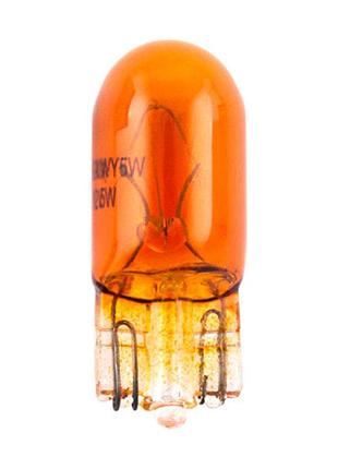 Лампа розжарювання brevia wy5w 12v 5w w2.1x9.5d amber cp для авто з м'яким світлом та вібростійкістю уп. 10шт.
