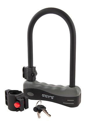 Велозамок скоба u-lock grey's gr33012 12*165*245мм с креплением