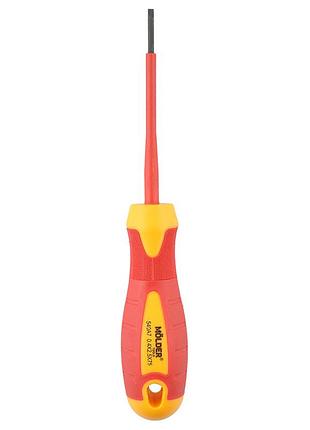 Отвертка molder mt35001 шлицевая диэлектрическая vde 1000в sl2.5x75mm
