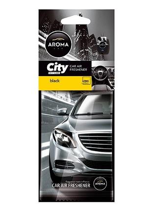 Целюлозный ароматизатор aroma car city card black подвесной парфюм