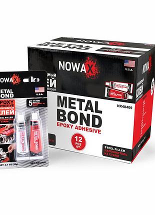 Клей эпоксидный двухкомпонентный nowax metal bond серый 20г