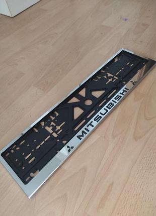 Рамка для номерного знака из нержавейки st line mitsubishi митсубиси