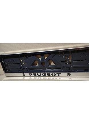 Рамка для номерного знака из нержавейки st line peugeot пежо