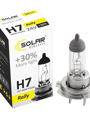 Галогенная лампа solar h7 24v 100w px26d starlight +30% для авто замена штатного света