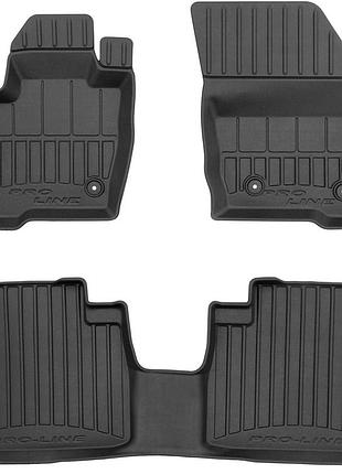 Автомобільні килимки поліки в салон frogum 3d для ford s-max 2 14-22 1-2 ряд форд с-макс чорні